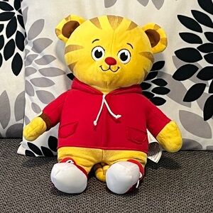 Yellow Tiger Plush Toy in Red Hoodie - Kids Stuffed Animal